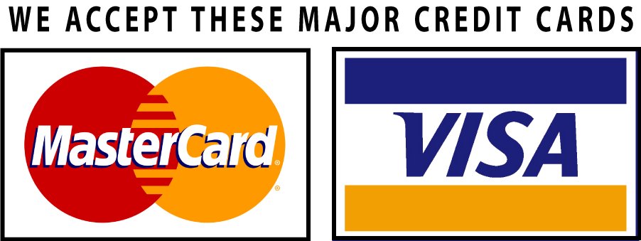 We Accept MasterCard and VISA